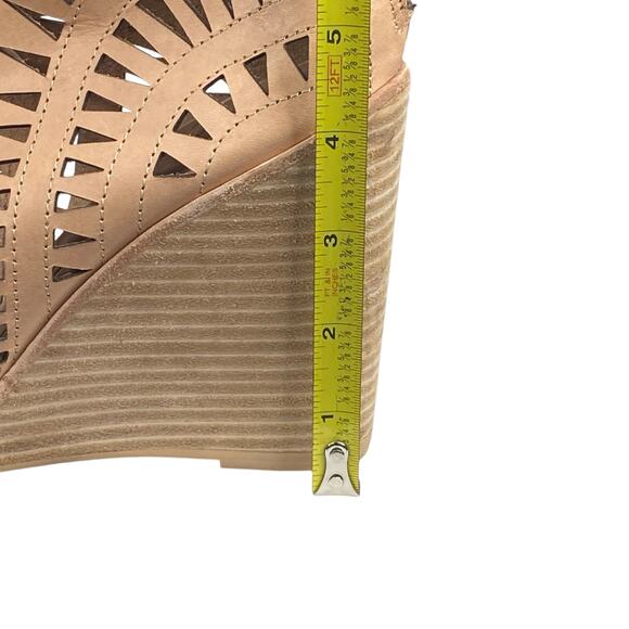 Jeffrey Campbell Women’s Rodillo Tan Leather Wedge Sandal Size US 9.5 - Picture 12 of 12